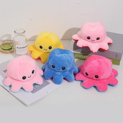 China Flip Octopus Plush Toy For Tik Plush Sad Emotional Mood Pillow Happy Sad Emotional Mood Flip Free Shipping Depressed Double Sided Sale for sale