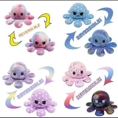 China Free Shipping Simulation Stuffed Octopus Doll Reversible Soft Toy Plush Decoration Accessories Kids Gifts for sale