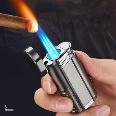 China Custom Refillable Cigar Butane Gas Ignedor Jet Torch Lighter 2022 Logo Jet Torch Smoking Lighters Smoking Lighters for sale