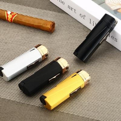 China 2022 Hot Wholesale Refillable Butane Torch Refillable Gas Lighter For Kitchen Cigar Multi Use Jet Torch Lighter Gas for sale