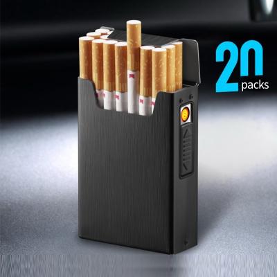 China USB Rechargeable Electronic Cigarette Lighter Case Plug 20 Lighter Sticks With Built-in Heat Coil Lighter Case Cigarette Smoking Accessories for sale