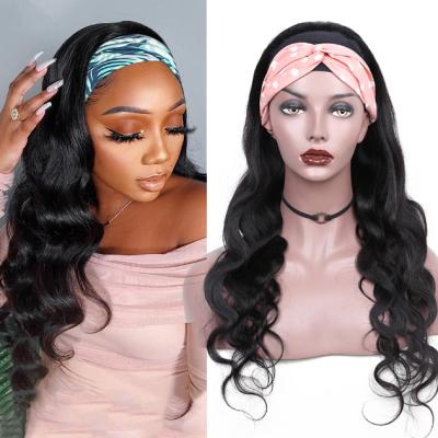 China Body Wave Body Wave Headband Wig Hair Wigs For Black Women Remy Hair Glueless Brazilian Head Band Wigs for sale