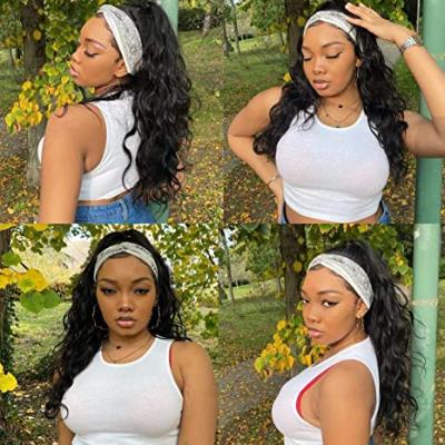 China Wholesale Silky Straight Wave Headband Wig Hair For Black Women, Raw Virgin Hair Top Headband Wigs for sale