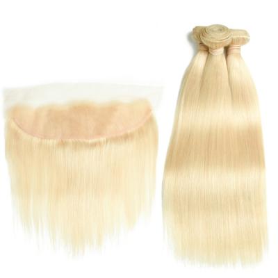 China Wholesale Price Silky Straight Hair Body Wave 613 Headband And Bundles With Bleached Knots 13x4 Lace Headband for sale