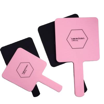 China Custom Logo Hand Held Mirror Private Label Personalized Handheld Makeup Mirror for sale