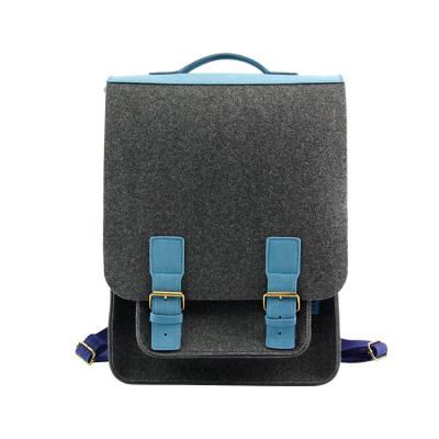 China Waterproof 13 Inch Gray Laptop Felt Backpack Bag Wool Felt Bag For Women And Men for sale