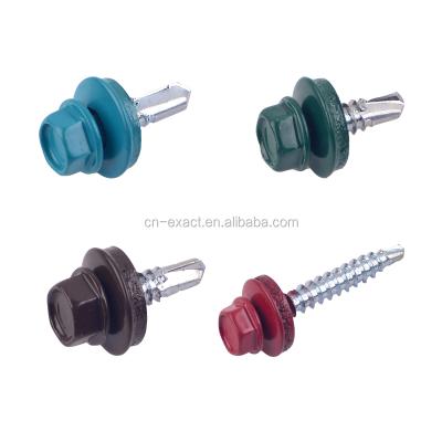 China Painted Carbon Steel Hex Head Drilling EPDM Joint Roofing Screws (C1022 Hardened) for sale