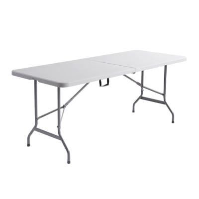 China Modern Hot Selling 6ft White Plastic Portable Camping Folding Half Table And Chairs Set For Meeting for sale