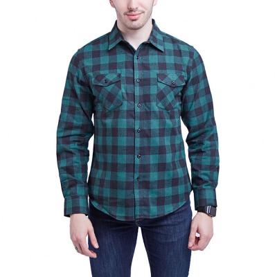 China Breathable Customize Mens Button Down Long Sleeve Buffalo Plaid Flannel Shirt With Your Logo for sale