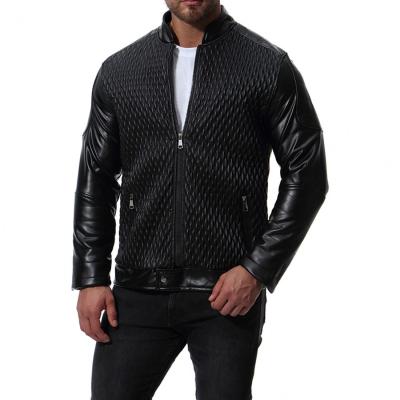 China Waterproof Mens Motorcycle Faux Leather Jacket With Zips For Spring And Autumn for sale