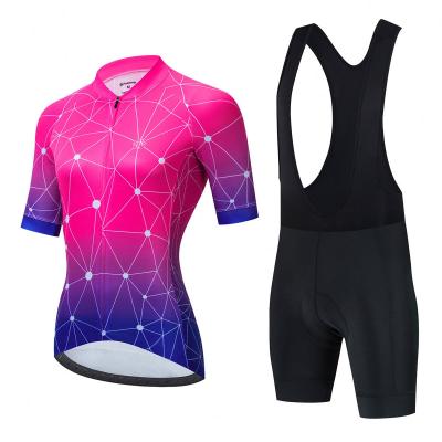 China OEM Mtb Breathable Woman Bike Cycle Jersey Breathable Short Sleeve Set for sale