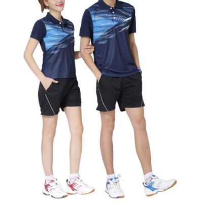 China Unisex Customized Sets Ping Pong Clothes Outdoor Sports Breathable Shirt Short Suit Wear for sale