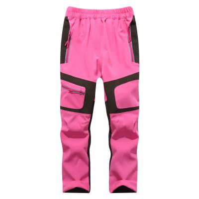 China Kids Breathable Pants Waterproof Softshell Pants Boys Girls Windproof Trekking Hiking Climbing Ski Pants for sale