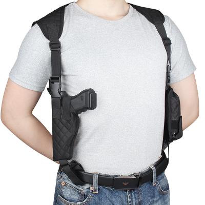 China Adjustable Tactical Durable Concealed Carry Right Left Gun Bag Shoulder Gun Holster With Magazine Pouch for sale