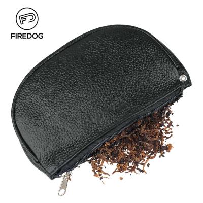 China Portable Custom Tobacco Pouch Tobacco Leather Bag For Smoking Pipe With Rubber Lining for sale