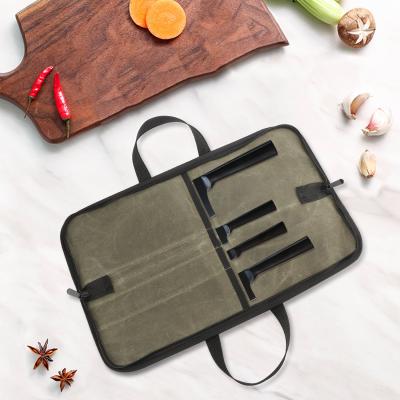 China High Quality Custom Chef Knife Bag Canvas Material Portable Knife Storage Case With 4 Slots Tool Bag for sale