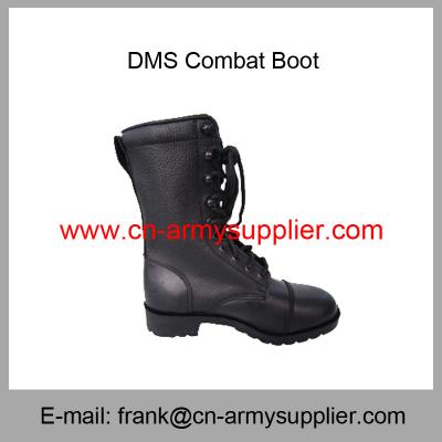 China Wholesale Cheap China Army Black Full Grain Leather Military DMS Combat Boot for sale