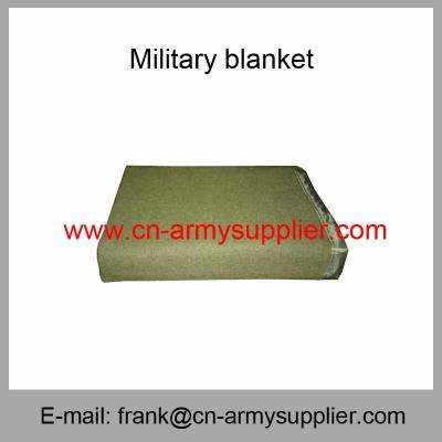 China Wholesale Cheap China Army Green Wool Acrylic Polyester Military Blanket for sale