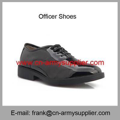 China Wholesale Cheap China Military Black Leather Army Police Officer Shoes for sale