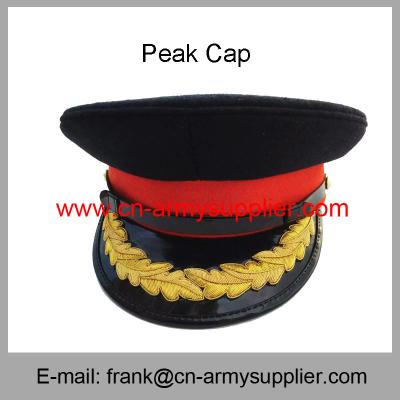 China Wholesale Cheap China Army Golden Thread Color Ceremony  Police Peak Service Cap for sale