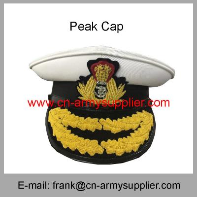 China Wholesale Cheap China Army Gold Metal Color Ceremony  Police Peak Service Cap for sale