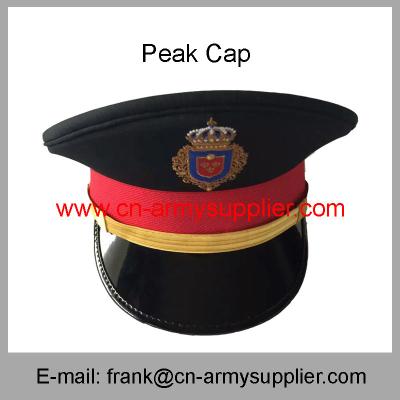 China Wholesale Cheap China Army Gold Metal Color Police High Rank Officer Service Cap for sale