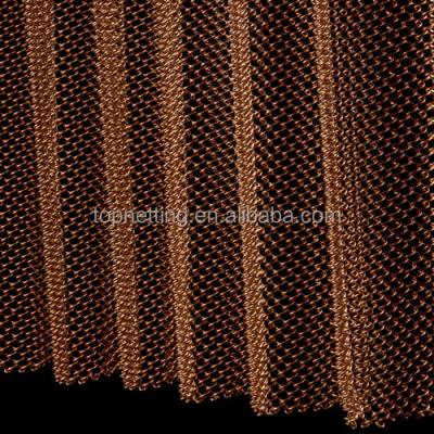 China Elegant Decorative Metal Mesh Fabric Curtain Hanging Panel For Room Divider for sale