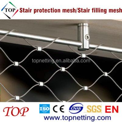 China Flexible Stainless Steel Rope Netting / Stair Protection Mesh / Stair Filling for sale