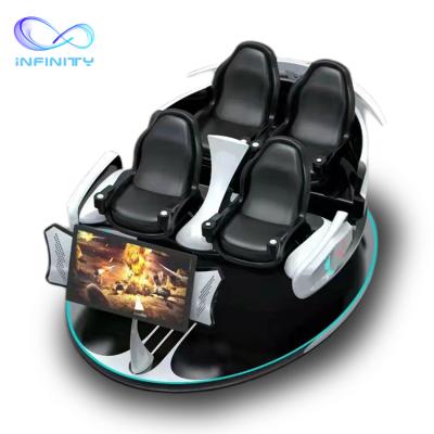 China New amusement park game 9d vr project chair virtual reality 9d vr cinema shooting game 9d virtual reality 4 seats shooting cinema for theme park for sale