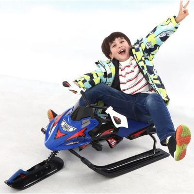 China Custom Wholesale Snow Ski Sledding HDPE+Iron Snowmobile Scooter Panel Sledding Snow Bike For Kids for sale