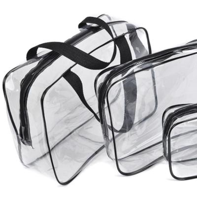 China Recyclable Portable Clear PVC Zipper Garment Bag Tote Bags for sale