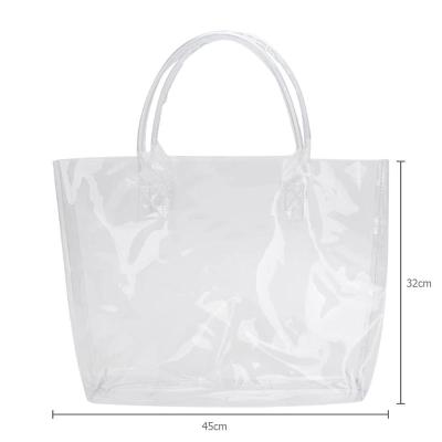 China Recyclable Recycled Clear Plastic Handbag PVC Lady Handbags for sale