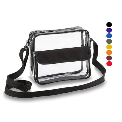 China Recyclable Stage Approved For Concerts Clear Cross - Body Purse Bags Messenger Shoulder Bag for sale