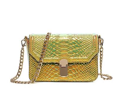 China Fashion Cowhide PU Leather Cross - Body Leopard Snake Neon Handbag for sale