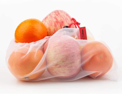 China Recyclable Eco - Friendly Reusable Vegetables Mesh Storage Bags for sale