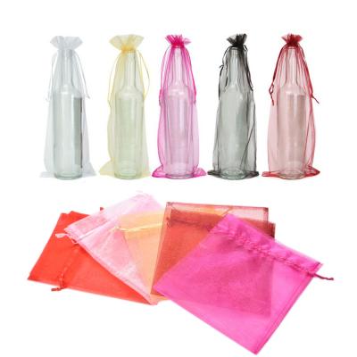 China Gift Christmas Gift Bags With Drawstring For Gifts Organza Wine Bag for sale