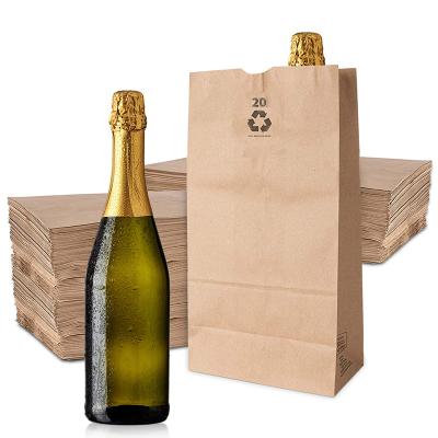 China China OEM ODM Manufacturer Custom Wine Bag Biodegradable Paper Bag Brown Packaging Paper Bags for sale