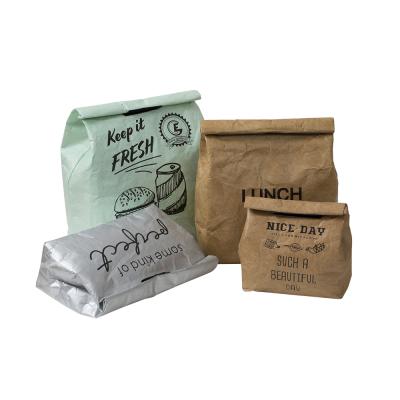 China Dongguan Kraft Paper Waterproof Paper Bags Recyclable Custom Thermal Reusable Cooler Bag Lunch Bag Cooler Paper Packaging for sale