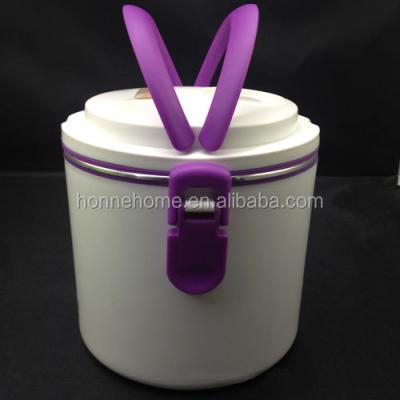 China Plastic Portable Electric Lunch Box With Removable SS Pot Easy To Clean for sale