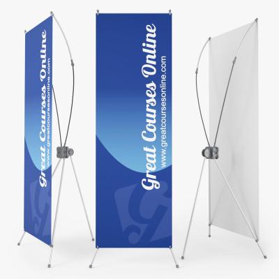 China Talking Activities Customized Adjustable Tripod Stand X Banner With A Portable Adjustable Travel Bag X Banner Stand for sale