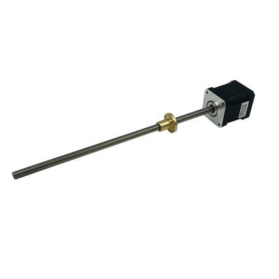 China POM or TR8 brass TR6.35 threaded rod NEMA 17 linear stepper motor with lead screw for 3d printer for sale