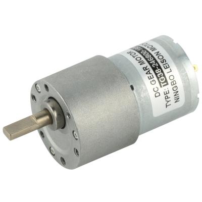 China Totally Enclosed VERY Low Noise 37mm Diameter Quiet 12 Volt DC Spur Gear Motors For Pan And Tilt Applications for sale