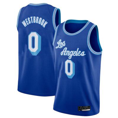 China Wholesale Custom Made Laker 0 Russell Westbrook Stitched Jersey New American Basketball Teams Los Angeles Sports QUICK DRY Tank Tops HOT Cheap for sale