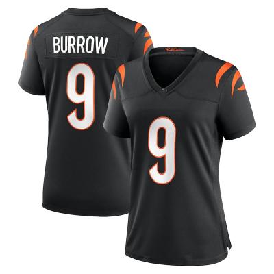 China CheapWholesale Cincinnati QUICK DRY City Pitched Team Uniform #9 Joe Burrow #1 Bengal Black Womens American Football Jersey Chase for sale