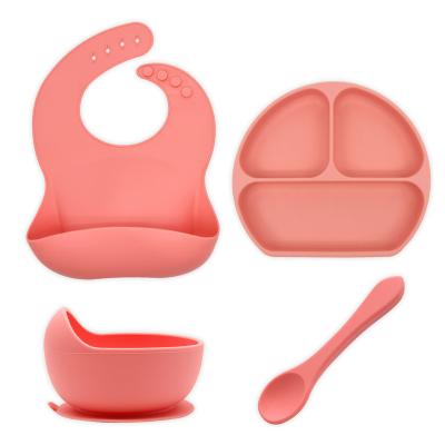 China Antibacterial Babies Girl and Boy Easily Clean Silicone Baby Bibs Sets Soft Adjustable Toddler Silicon Bib Waterproof Baby for sale