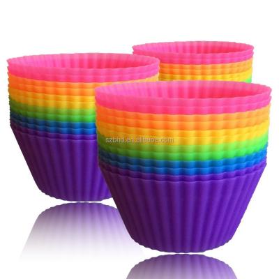 China The 24 Viable Baking Cups Cupcake/Bun Cups Reusable Package/Cupcake Silicone Liners, Colorful Silicone Liners Bake Tools 10000 Pcs 10 G for sale