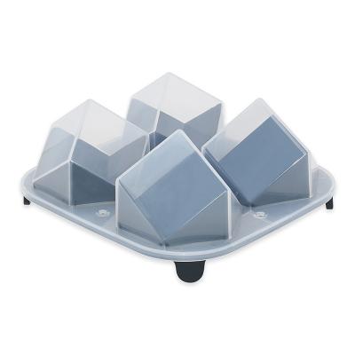 China Amazon New Big 4 Viable Flexible Flexible Ice Cube Mold Easy Release Jumbo Silicone Ice Cube Tray For Whiskey And Cocktail for sale