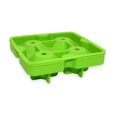 China Best Diamond Shape Ice Cube Mold Dishwasher Safe 4 Cavity Silicone Ice Cube Mold BPA Free Easy Free Selling Eco-Friendly Tray for sale