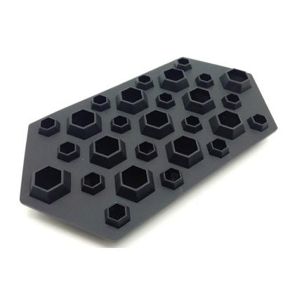 China 100% China Warehouse Viable Mini Diamond Shape Silicone Ice Cube 27 Cavity Free Tray Food Grade BPA for Whiskey for sale