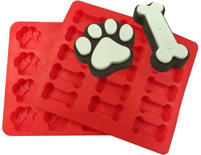 China BHD Microwave Dishwasher Safe Nonstick Dog Birthday Mold Baking Cake Decorating Supplies Silicone Puppy Bone Paw Shape Cake Pan for sale